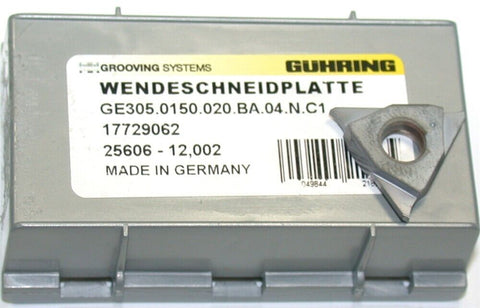 Guhring GE305.0150.020.BA.04.N.C1 Carbide groove & turning insert New