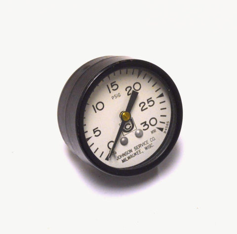 JOHNSON SERVICE COMPANY 84585 0-30 PSIG PRESSURE GAUGE 1/8" NPT BACK MOUNT