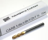 Niagara Carbide 1/4" 4 Flute TiN Coated Ball End Mill