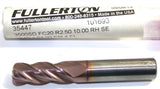 Fullerton Tool 35447 10mm Solid Carbide Endmill 4 Flute 2.5mm Corner Radius