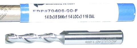 Fastcut 70406-00-F 1/4" 2 Flute Cobalt Single End HSS End Mill New