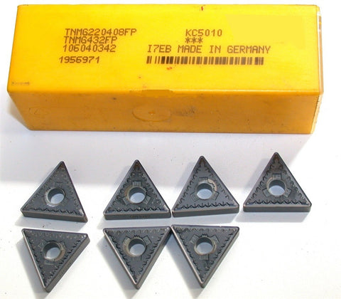 Lot of 7 Kennametal Insert TNMG 22 04 08 FP KC5010 Turning Carbide Inserts