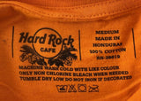 Hard Rock Cafe Men's Orlando Graphic Orange Short Sleeve Shirt Size Medium