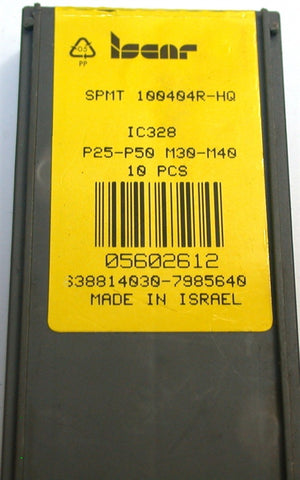 Lot of 10 New Iscar SPMT 100404R-HQ IC328 Carbide Milling inserts 05602612