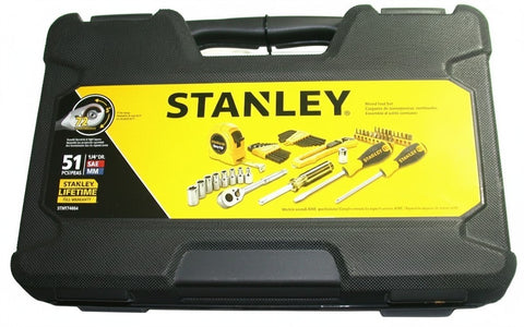 Stanley STMT74864 51-Piece Mixed Tool Set w/ Case SAE & Metric – Home Repair Kit