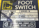 Square D 9002 AW-117 Foot Switch Ser B 600VAC 600VDC EN HN