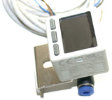 SMC ISE20-N 12 - 24VDC Digital Pressure Switch W/ cable and bracket