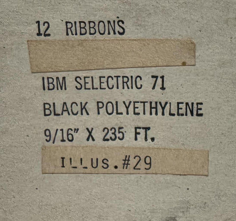 Polyethelyne Ribbon IBM 1136108 Selectric Black Polyethylene Printer Ribbons 9/16