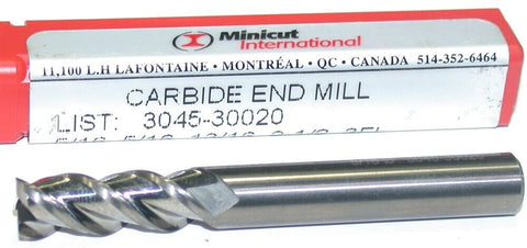 YG-1 Minicut 3045-30020 3/8" Diameter 3/8" Shank 2 Flute Carbide End Mill New