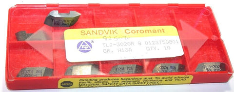 Lot of 10 New Sandvik Top Lok Threading Carbide Inserts TLJ-3020R H13A