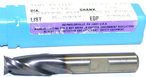 Niagara 67088 7/16" diameter TiAlN Coat 2 Flute HSS End Mill New