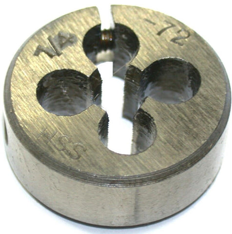 DTC 1/4"-72 UNS X 1" OD HSS Round Adjustable Dies New