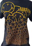 Bay Island Women's Nirvana Smiley Faces Graphic Black Shirt Size Small