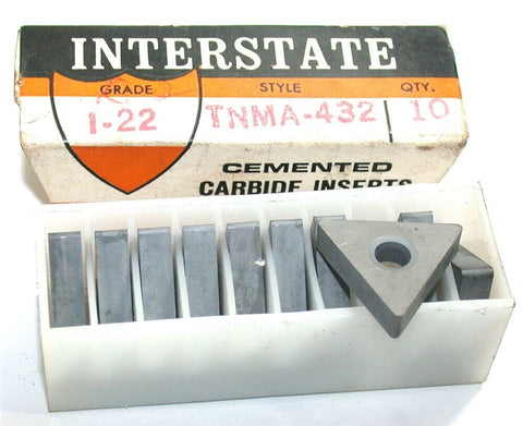 Lot of 10 Interstate TNMA-432 I-32 Double Side Cemented Carbide Inserts