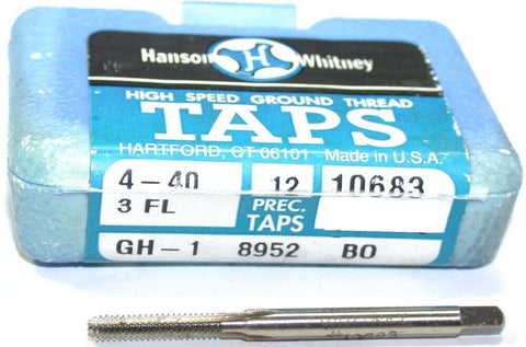 Lot of 8 New Hanson 4-40 GH-1 3 Flute taper Taps 10683