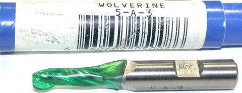 Wolverine 5-A-3 5 Degree 3/8" Shank 3 Flute HSS Tapered End Mill New