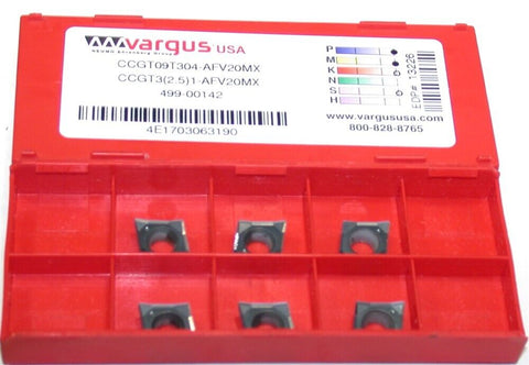 Lot of 6 New Vargus CCGT32.51-AFV20MX Turning Carbide Inserts