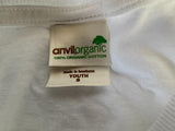 Anvil Youth Earth Day 2010 Penguin Graphic White Short Sleeve Shirt Size Small