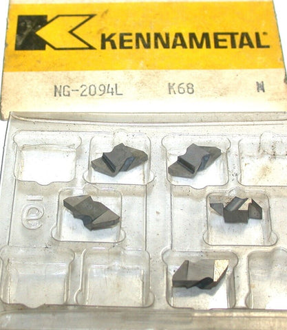 Lot of 5 Kennametal NG2094L K68 Top Notch Groove and Turn Inserts New