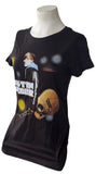 Alstyle Women's Justin Bieber With Guitar Black Short Sleeve Shirt Size Large
