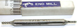 1/16" Diameter 3/16" Shank 4 Flute HSS Double End Mill