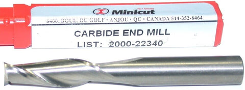 YG-1 Minicut 2000-22340 3/8" Diameter 3/8" Shank 2 Flute Carbide End Mill New