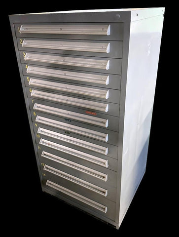 Vidmar Style 13 Drawer Industrial Tool Cabinet 30" X 27.5" X 59"