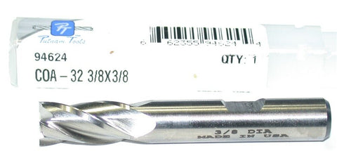 Putnam 94624 3/8" Diameter 3/8 Shank 4 Flute HSS End Mill New