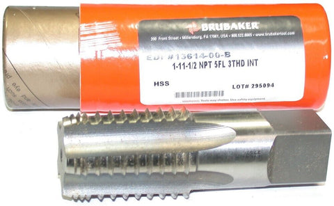 Brubaker 13614-00-B 1"-11 1/2 NPT 5 Flute Interrupted Pipe Tap 10677