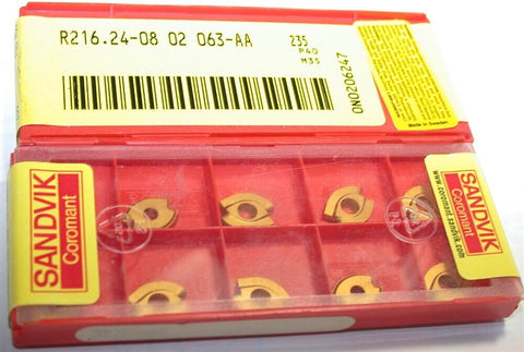 Lot of 10 New R216.24-08 02 063-AA 235 Sandvik Indexable Carbide Inserts