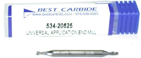 Best Carbide 534-20625 1/16" Diameter 2-Flute Carbide Double End End Mill New