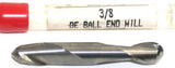 Carbro 657TB 3/8" Diameter 3/8in shank 2 Flute Carbide Ball Double End End Mill