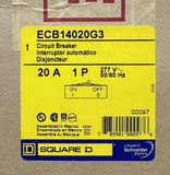 Square D ECB14020G3 Molded Case Circuit Breaker 20A 1 Pole 277VAC 14kA 50-60Hz