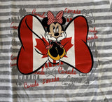 Disney Girls Minnie Mouse Canada Bow Graphic Striped Shirt Size Medium