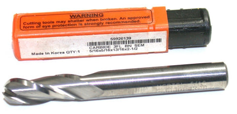Hertel 59926139 5/16" Diameter 5/16" shank 4 Flute Carbide Ball End Mill