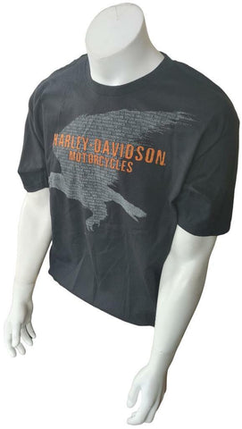 Harley Davidson Motorcycle Men's Eagle Graphic Black Short Sleeve Shirt Size L