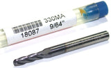 GARR 18087 330MA 9/64" Dia TiALN Coated Carbide 4 Flute Ball End Mill