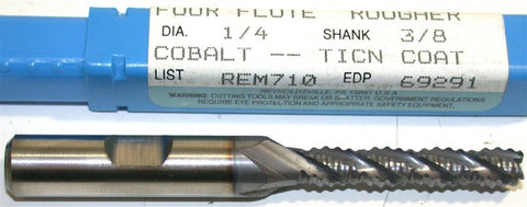 Up to 4 New Niagara Cutter 1/4" 4 Flute Tin Coat Roughing End Mill REM710 69291