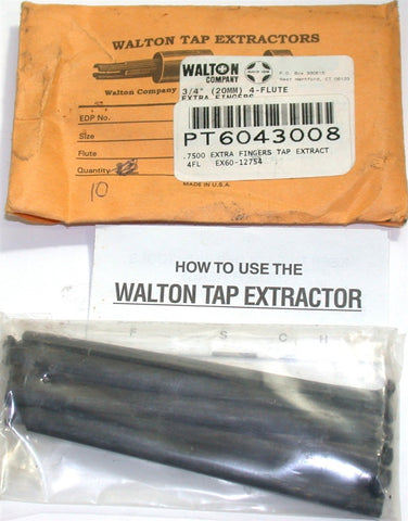 Lot of 10 New Walton 12754 Spare Fingers for use with 3/4" Tap Extractor