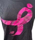 New Balance Women's NB Breast Cancer Awareness Black Short Sleeve Shirt Size S