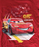 Disney Boys Cars Lightning McQueen Graphic Red Shirt Short Sleeve Size Medium