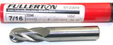 Fullerton 32046 7/16" (.4375) Diameter 7/16" Shank 4 Flute Carbide Ball End Mill