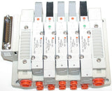 SMC 5 Unit Solenoid 24V Single and Double 5 position Stack Up Bank Assembly
