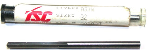 TSC D31W Size 32 Carbide Straight Flute Drill 003833