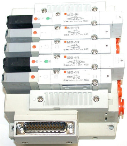 SMC 5 Unit Solenoid 24V Single and Double 5 position Stack Up Bank Assembly