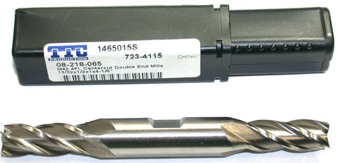 TTC HP 08-218-065 13/32" .406" diameter Double End 4 Fl HSS End Mill