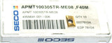 Lot of 4 New SECO APMT 100305TR-ME08 F40M TiN Coated Carbide Milling Inserts