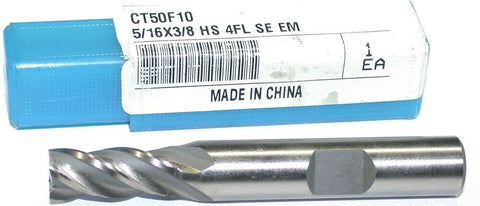 CT50F10 5/16" Diameter 3/8" Shank 4 Flute HSS End Mill New