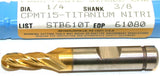 Up to 2 New Niagara 1/4" 3/8" Shank 4 Flute HSS TiN Coat Ball End Mill 61080