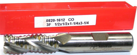 YG-1 Minicut 0820-1612 1/2" Diameter 1/2 Shank 3 Flute HSS Roughing End Mill